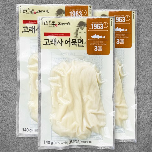 고래사어묵 어묵면, 140g, 3개