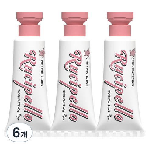 루치펠로어린이치약 - 루치펠로 울라울라 어린이 저불소 치약, 60g, 6개