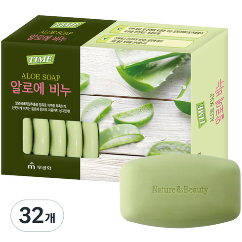 무궁화타임비누 - 무궁화 타임 알로에비누, 90g, 32개