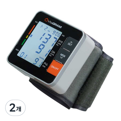 비타그램 자동전자 손목형 혈압계 PG-800A11, 2개