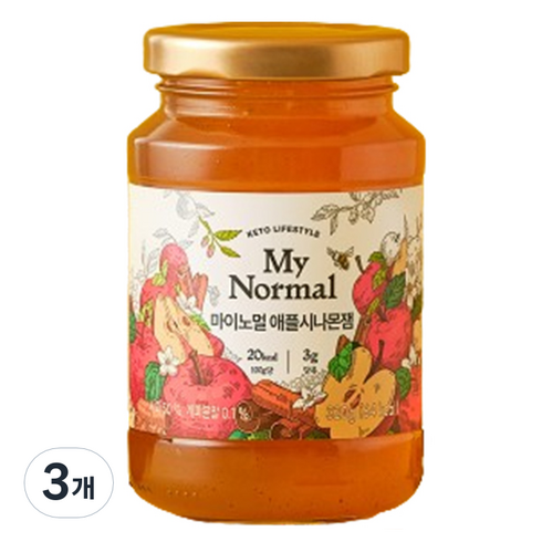 마이노멀저당잼 - 마이노멀 저당 저칼로리 애플시나몬잼, 320g, 3개