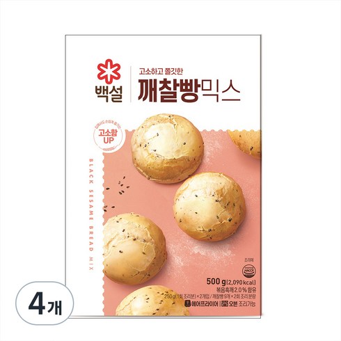 백설 깨찰빵 믹스, 500g, 4개