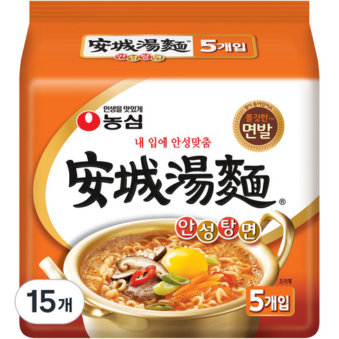 농심 안성탕면 125g, 15개