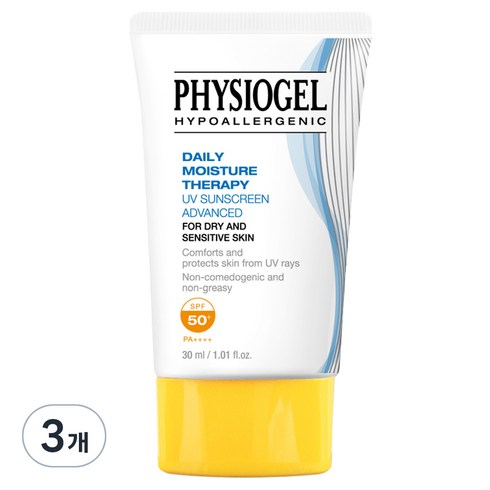 피지오겔 DMT UV 썬스크린 어드밴스드 SPF50+ PA++++, 30ml, 3개