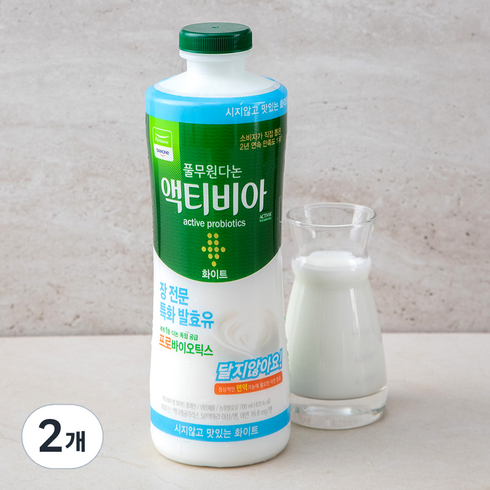 풀무원다논 액티비아 화이트 플레인 요구르트, 700ml, 2개