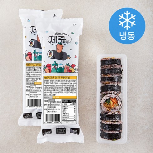 제주eat 제주당근 유부우엉 곤약비건김밥 (냉동), 220g, 2입