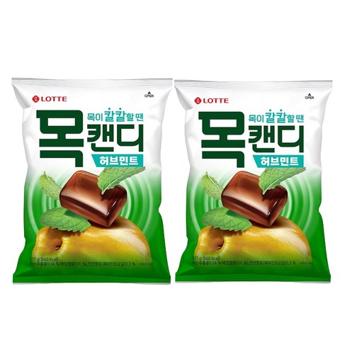 롯데제과 목캔디 허브민트, 217g, 2개