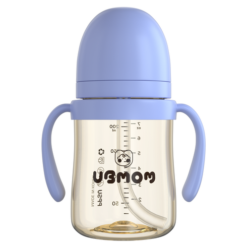유비맘 시그니처 PPSU 역류 샘방지 유아 빨대컵 200ml, 라벤더, 1개