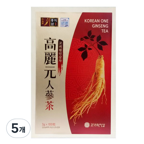 고려원 고려 인삼차 목함, 3g, 100개입, 5개