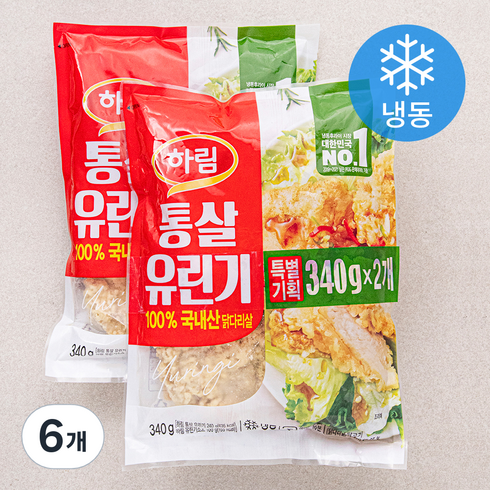 유린기 - 하림 통살 유린기 (냉동), 340g, 6개