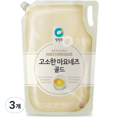 청정원마요네즈3.2 - 청정원 고소한 마요네즈 스파우트, 3.2kg, 3개