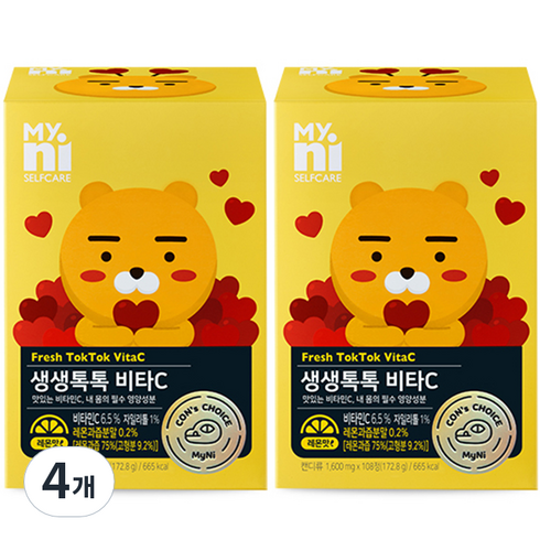 2023년 가성비 최고 마이니뽀얀 - 마이니 생생톡톡 비타C, 108정, 4개