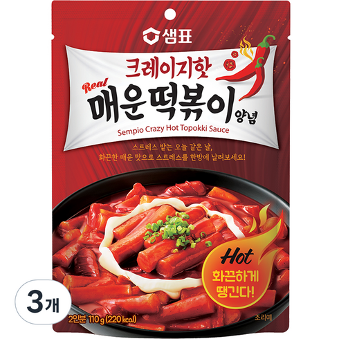 샘표 매운떡볶이 양념, 110g, 3개