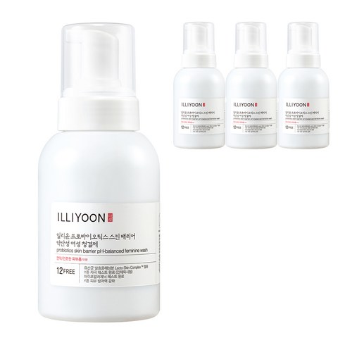 일리윤여성청결제 - 일리윤 프로바이오틱스 스킨 배리어 약산성 여성청결제, 300ml, 4개