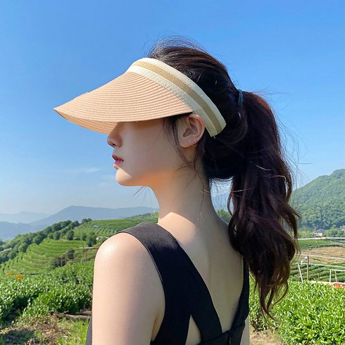베러바이즈 여성 여름 라탄 밀짚 라피아 햇 썬 캡 모자