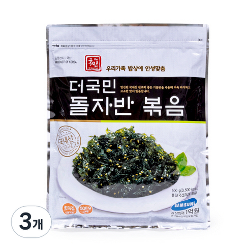 김자반500g - 더국민 돌자반 볶음, 500g, 3개