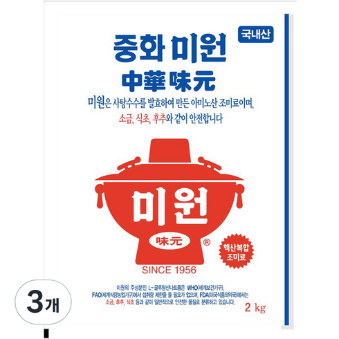 미원3kg - 미원 중화요리전용, 2kg, 3개