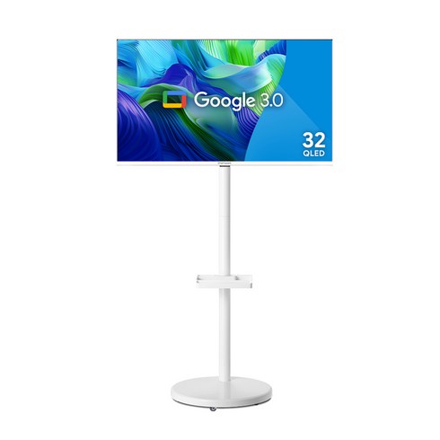 삼탠바이미 - 더함 FHD QLED 구글 스마트 TV 리얼 화이트에디션 + 삼탠바이미 스탠드 라이트 세트, 81cm(32인치), NA321QLED VA SH 2024C WHITE, 스탠드형, 고객직접설치