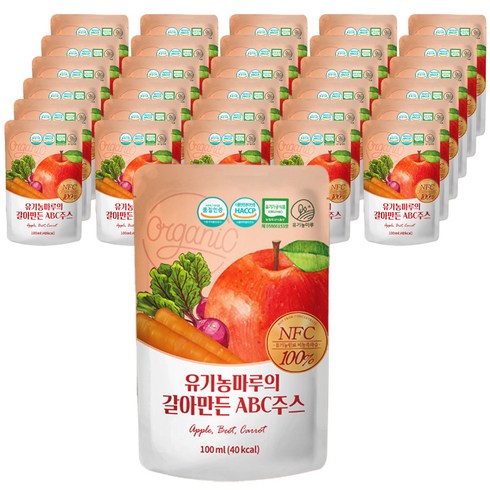 2023년 가성비 최고 더 리얼 ABC주스 - 유기농마루 갈아만든 ABC 주스, 100ml, 90개