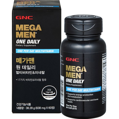 GNC 메가맨 원 데일리 멀티비타민 앤 미네랄 38.28g, 60정, 1개
