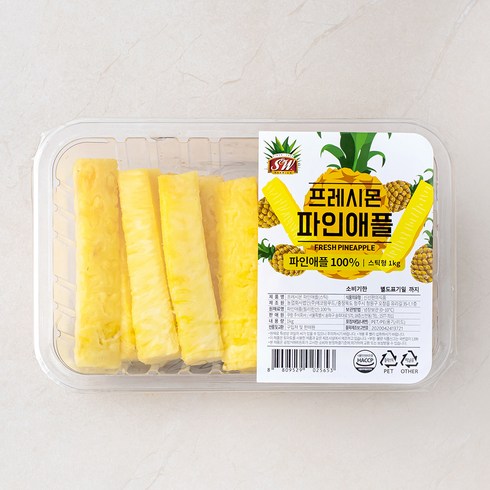 2023년 가성비 최고 탕후루 - 프레시몬 컷팅 파인애플 스틱, 1kg, 1개