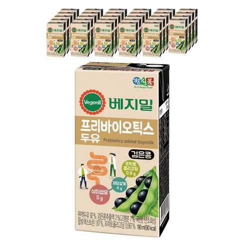 베지밀 프리바이오틱스 두유, 190ml, 80개