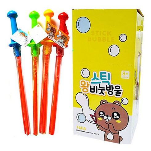 2000 스틱 왕 비누방울 100ml x 4종 x 4p 세트, 혼합색상, 1세트