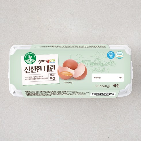 계란 10구 - 곰곰 신선한 대란, 10구, 1개