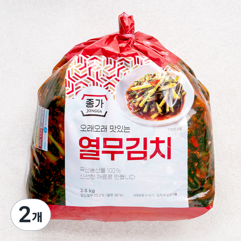 종가열무김치 - 종가 오래오래 맛있는 열무김치, 2.5kg, 2개