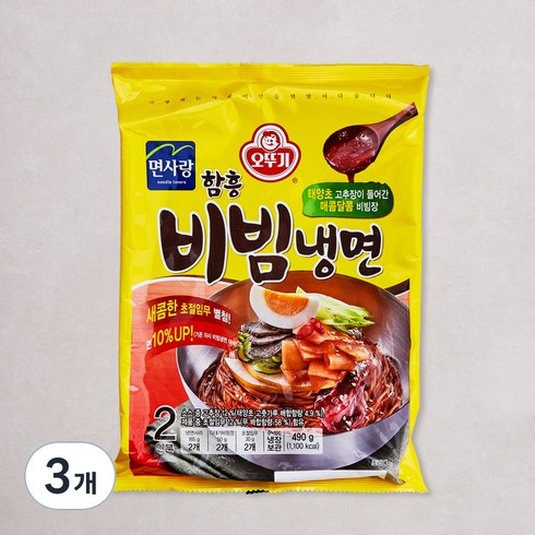 오뚜기 함흥 비빔냉면 2인분, 490g, 3개
