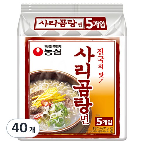 사리곰탕면 - 농심 사리곰탕면 봉지, 40개