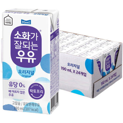 매일 소화가 잘되는 우유, 190ml, 24개