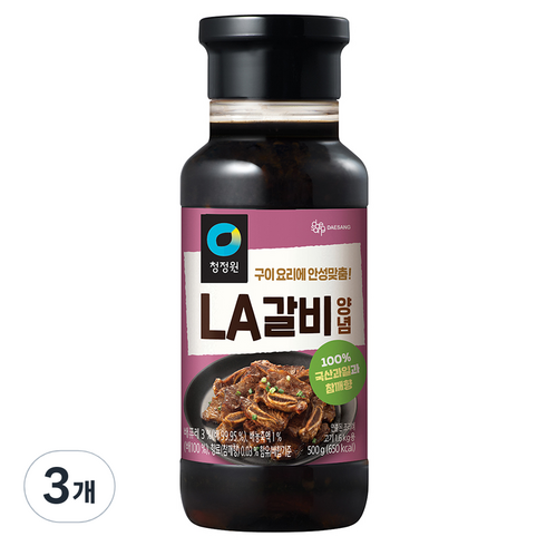 la갈비양념장 - 청정원 LA갈비양념, 500g, 3개