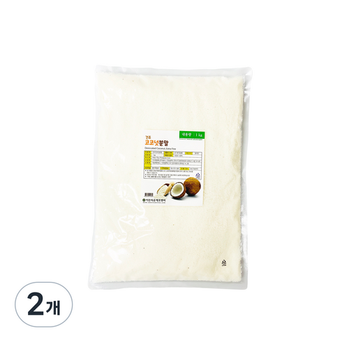 코코넛롱슬라이스 - 이든타운에프앤비 건조 코코넛분말, 1kg, 2개