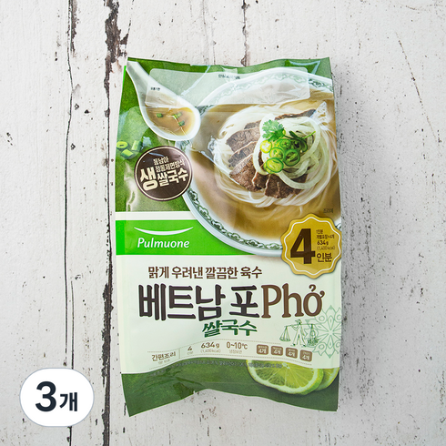 풀무원 베트남 포 쌀국수 4인, 634g, 3개