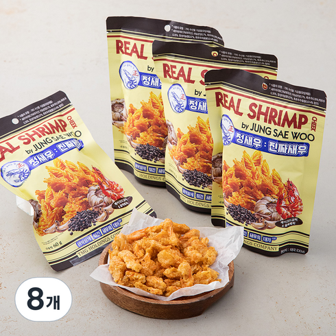 정새우 베이크드 갈릭 앤 블랙페퍼, 60g, 8개