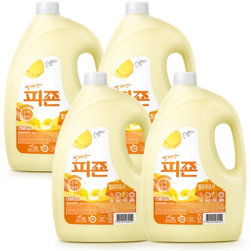 피죤 프리미엄 섬유유연제 옐로미모사, 4210ml, 4개