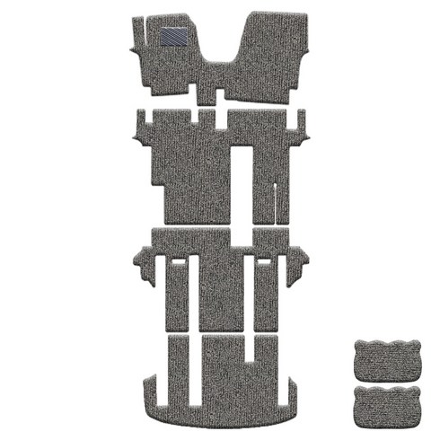 스타리아11인승렌트 - 포시즌 자동차 코일매트 1열 + 2열 + 3열 + 트렁크 풀세트, 스타리아 투어러 11인승, 그레이(매트), 랜덤발송(덧발판), 현대