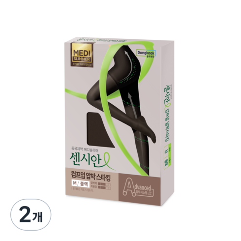 동국제약 센시안 컴프업 압박스타킹 Black, 2개, 팬티형