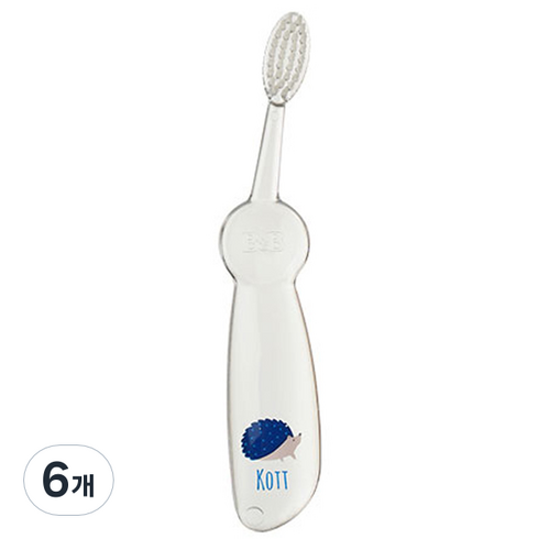 비앤비 아동용 칫솔 3단계, 투명, 1개입, 6개