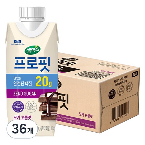 셀렉스 프로핏 완전단백질 드링크믹스 RTD 모카 초콜릿, 250ml, 36개