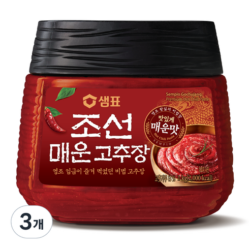 샘표 매운 조선고추장, 1kg, 3개