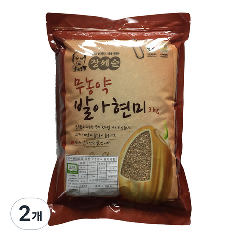 장세순 무농약 발아현미, 3kg, 2개