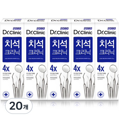 2080고불소치약 - 2080 닥터크리닉 치석 치약, 140g, 20개