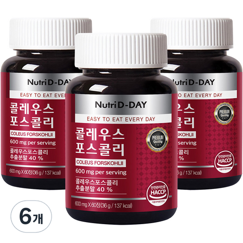 뉴트리디데이 프리미엄 콜레우스 포스콜리 36g, 6개