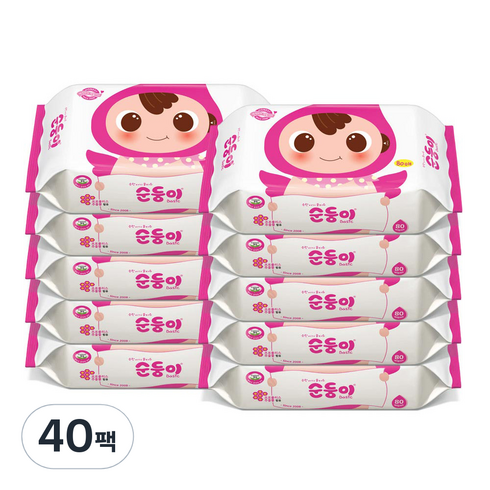 순둥이 베이직 유아물티슈 리필형, 80개입, 40세트