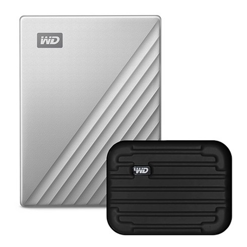 WD My Passport Ultra Type C 휴대용 외장하드 + 파우치, 2TB, 실버