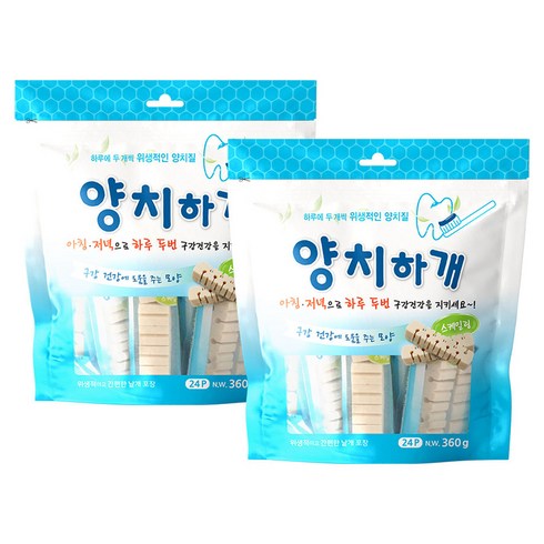 양치하개 반려견 덴탈껌 24p, 스케일링, 360g, 2개