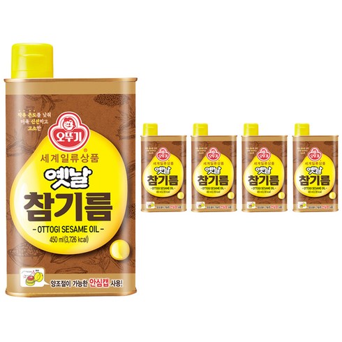 오뚜기 옛날 참기름 450ml, 5개