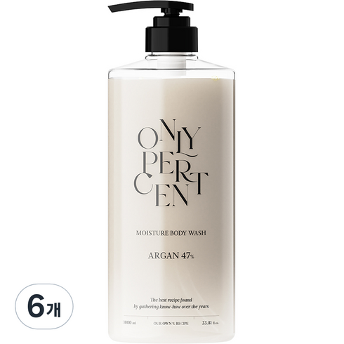 온리퍼센트 아르간 47 모이스처 바디워시 프루티 플로럴 머스크향, 1000ml, 6개